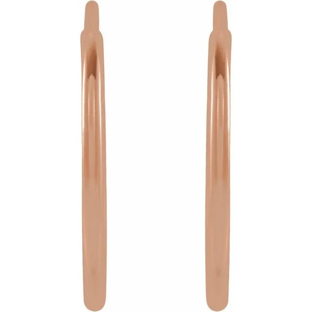 14K Rose Gold 15 mm Flexible Endless Huggie Earrings
