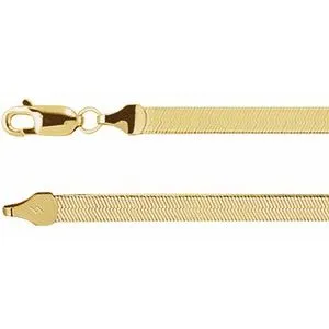 14K Yellow 3.8 mm Flexible Herringbone 24" Chain