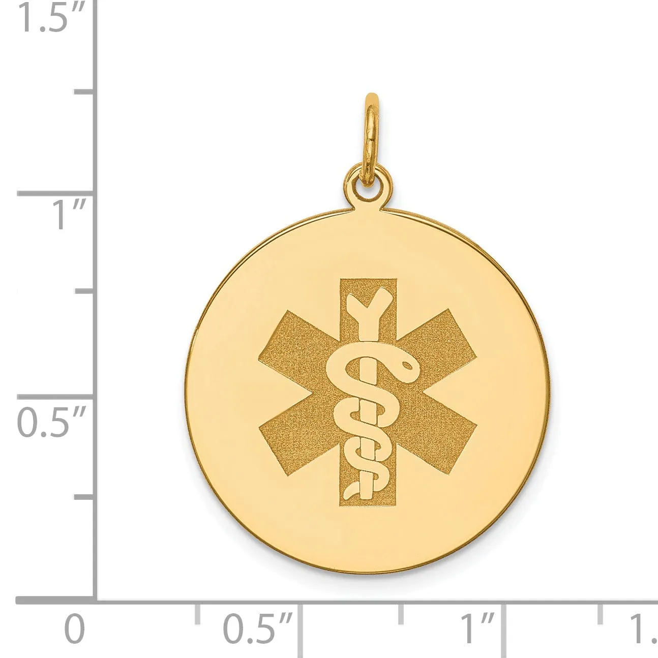 14k Yellow Gold Medical Alert Pendant