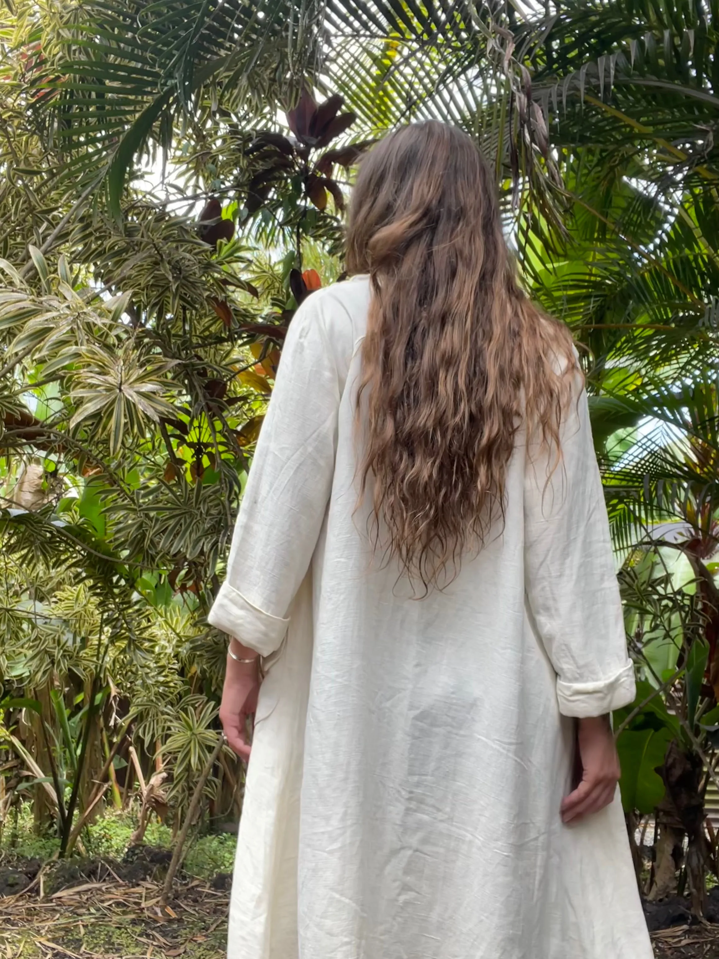 1930s Saks Fifth Avenue Linen Open Front Beach Duster