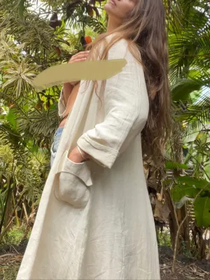 1930s Saks Fifth Avenue Linen Open Front Beach Duster