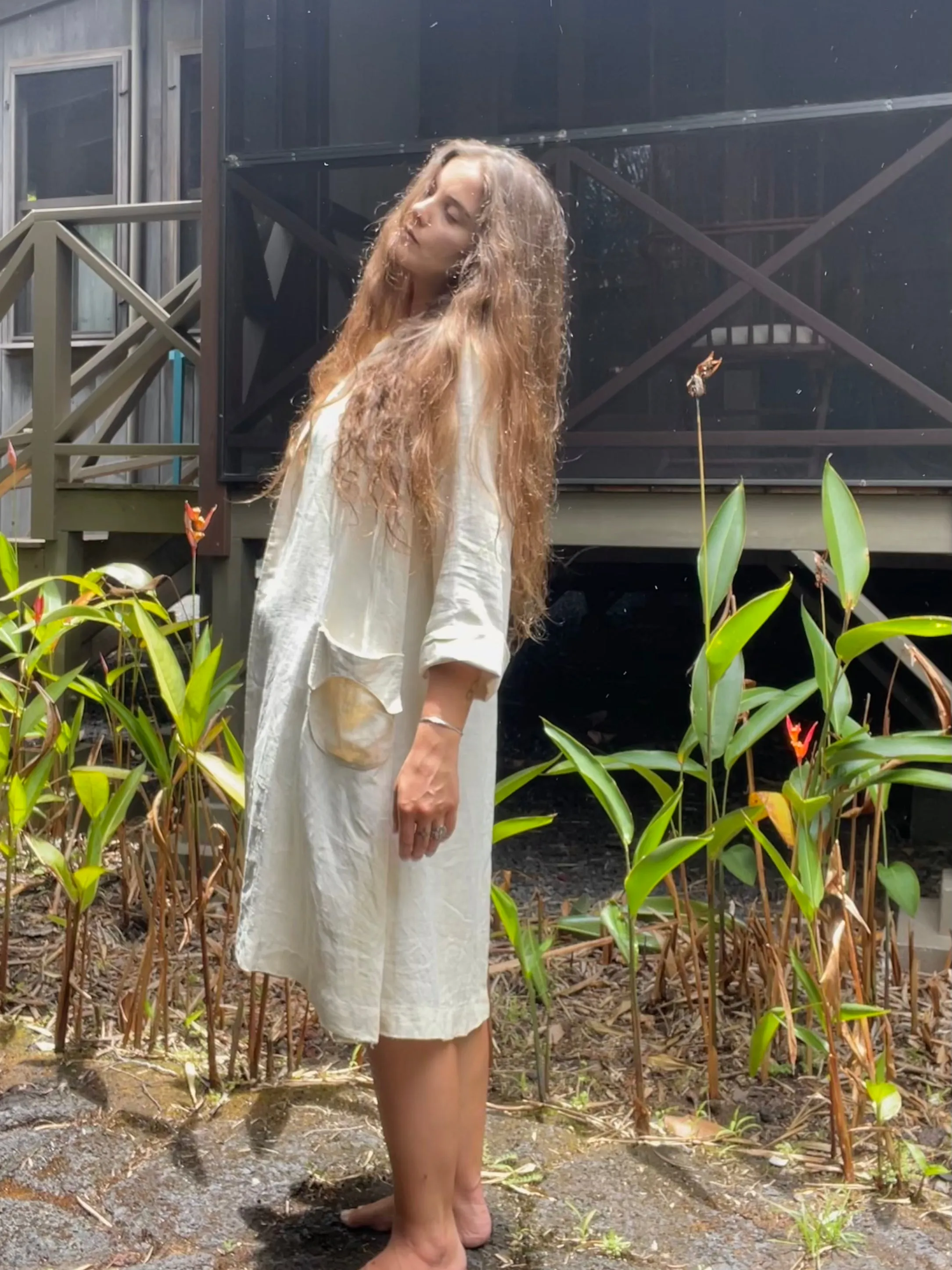 1930s Saks Fifth Avenue Linen Open Front Beach Duster