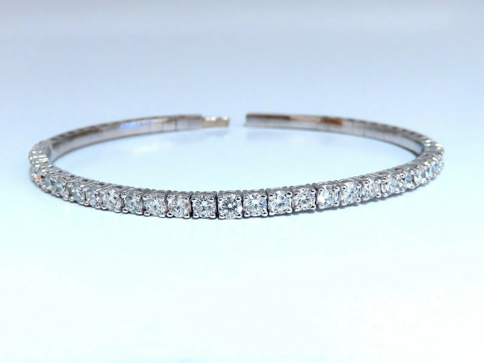 2.90ct Natural Round Diamonds Flexible Tennis Bangle Bracelet 14 Karat