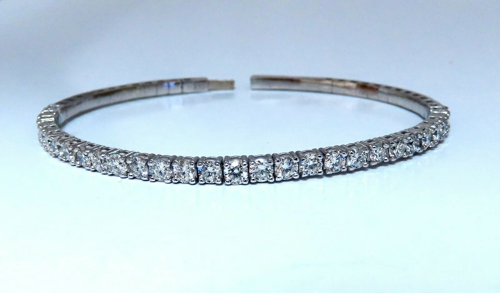 2.90ct Natural Round Diamonds Flexible Tennis Bangle Bracelet 14 Karat