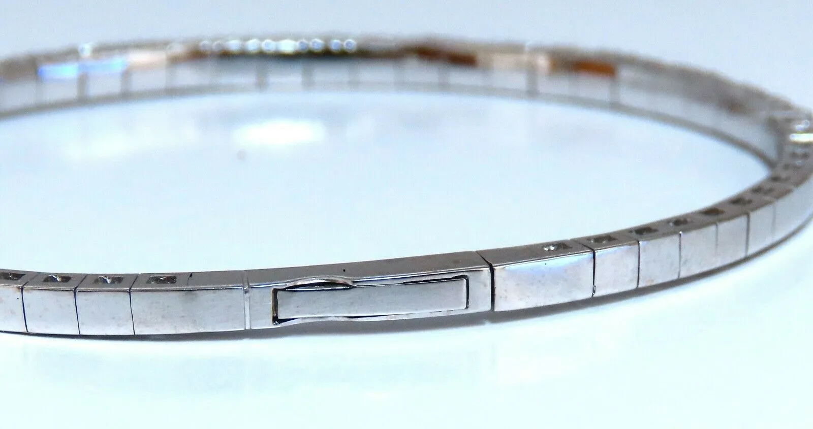2.90ct Natural Round Diamonds Flexible Tennis Bangle Bracelet 14 Karat