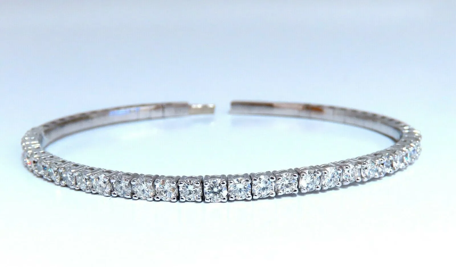 2.90ct Natural Round Diamonds Flexible Tennis Bangle Bracelet 14 Karat
