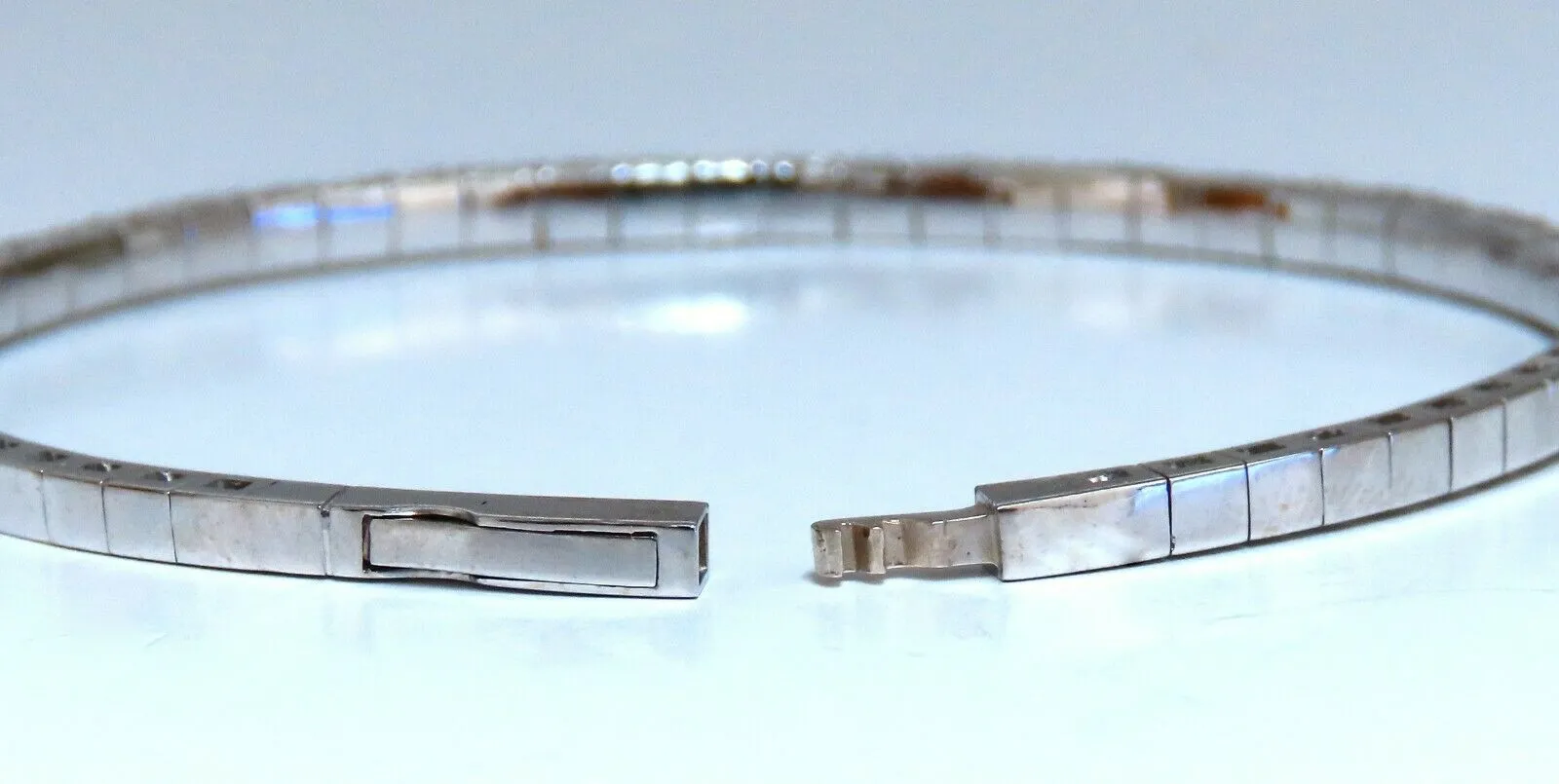 2.90ct Natural Round Diamonds Flexible Tennis Bangle Bracelet 14 Karat