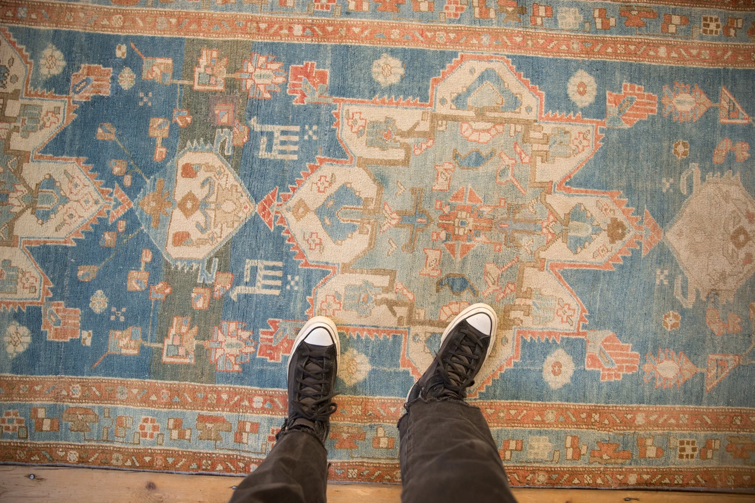 3.5x10 Antique Distressed Northwest Persian Rug Runner