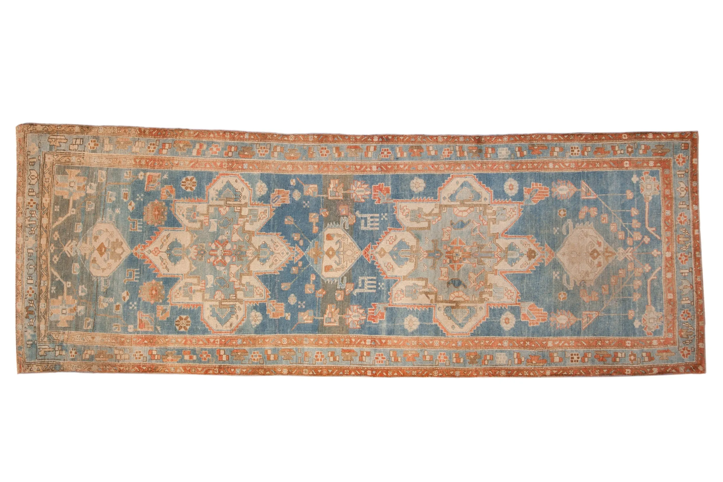 3.5x10 Antique Distressed Northwest Persian Rug Runner