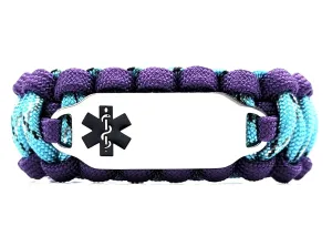 550 Paracord Medical Alert Bracelet – Custom Engraved Stainless Steel ID Tag w/ Black Medical Symbol