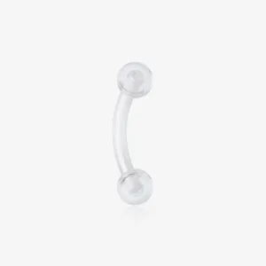 Acrylic Flexible Shaft Curved Barbell Eyebrow Ring