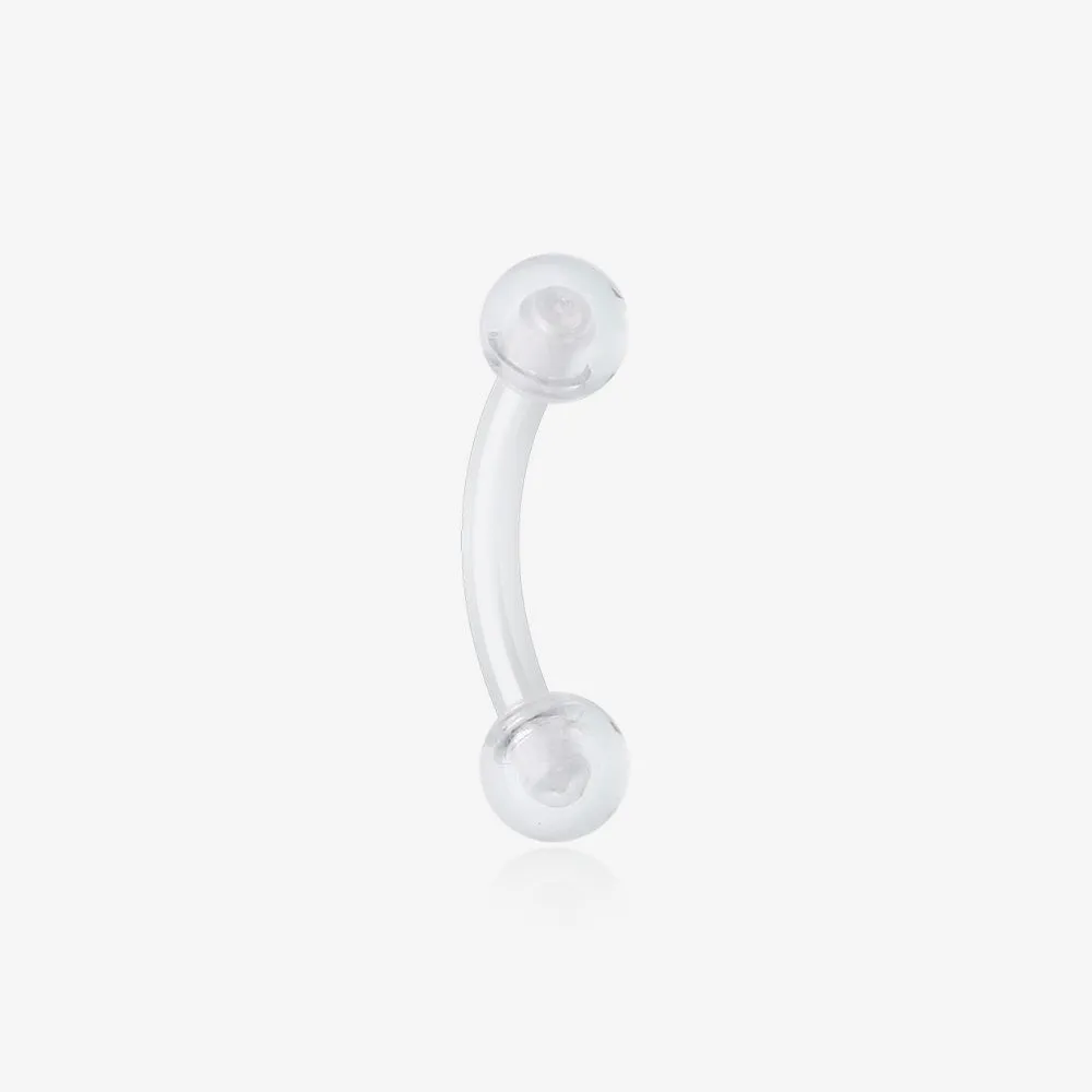 Acrylic Flexible Shaft Curved Barbell Eyebrow Ring