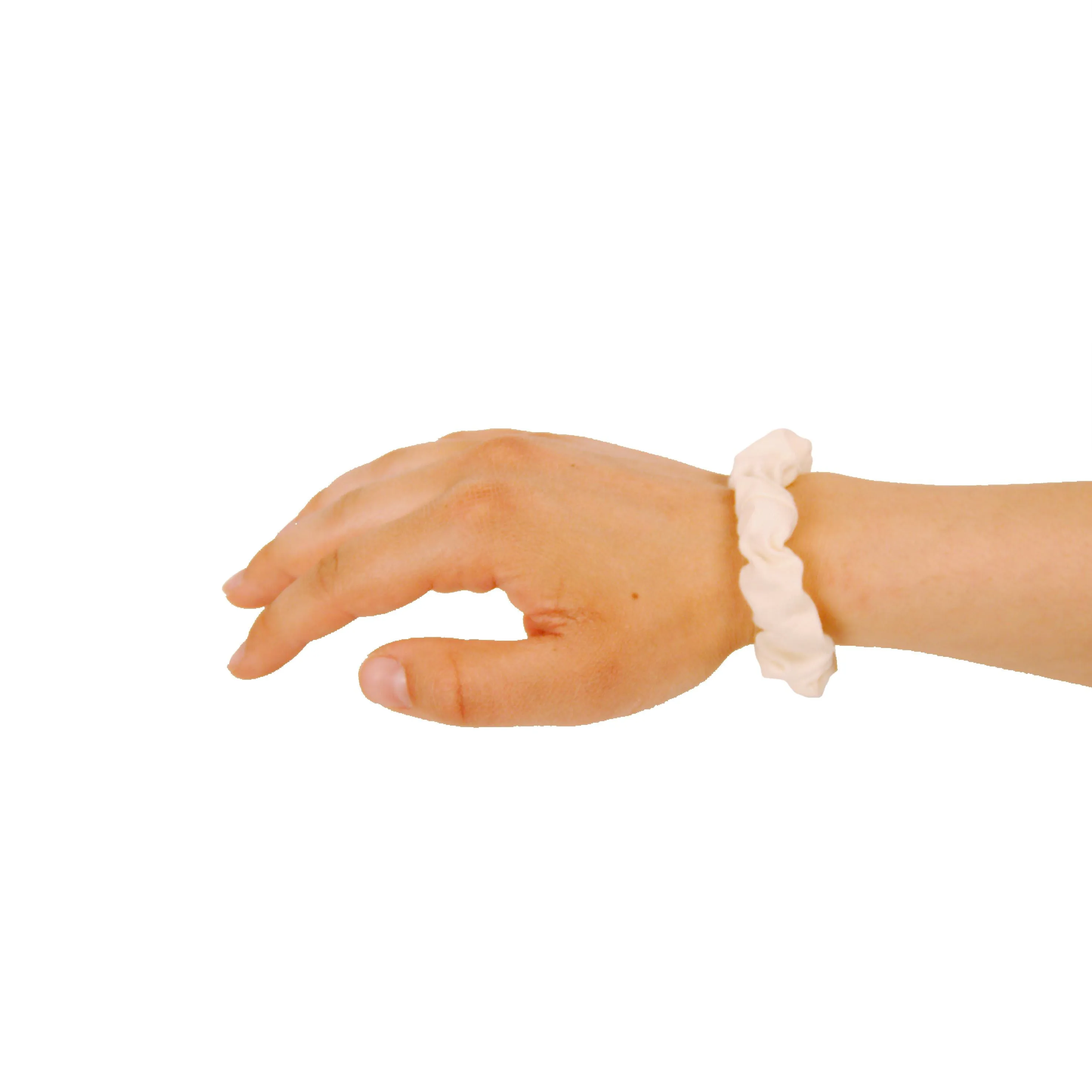 Amelia Beauty, Medium White Jersey Scrunchies, 2.5in Diameter, Gentle on Hair, Strong Hold, No Snag, No Dents or Creases. 10 Pack