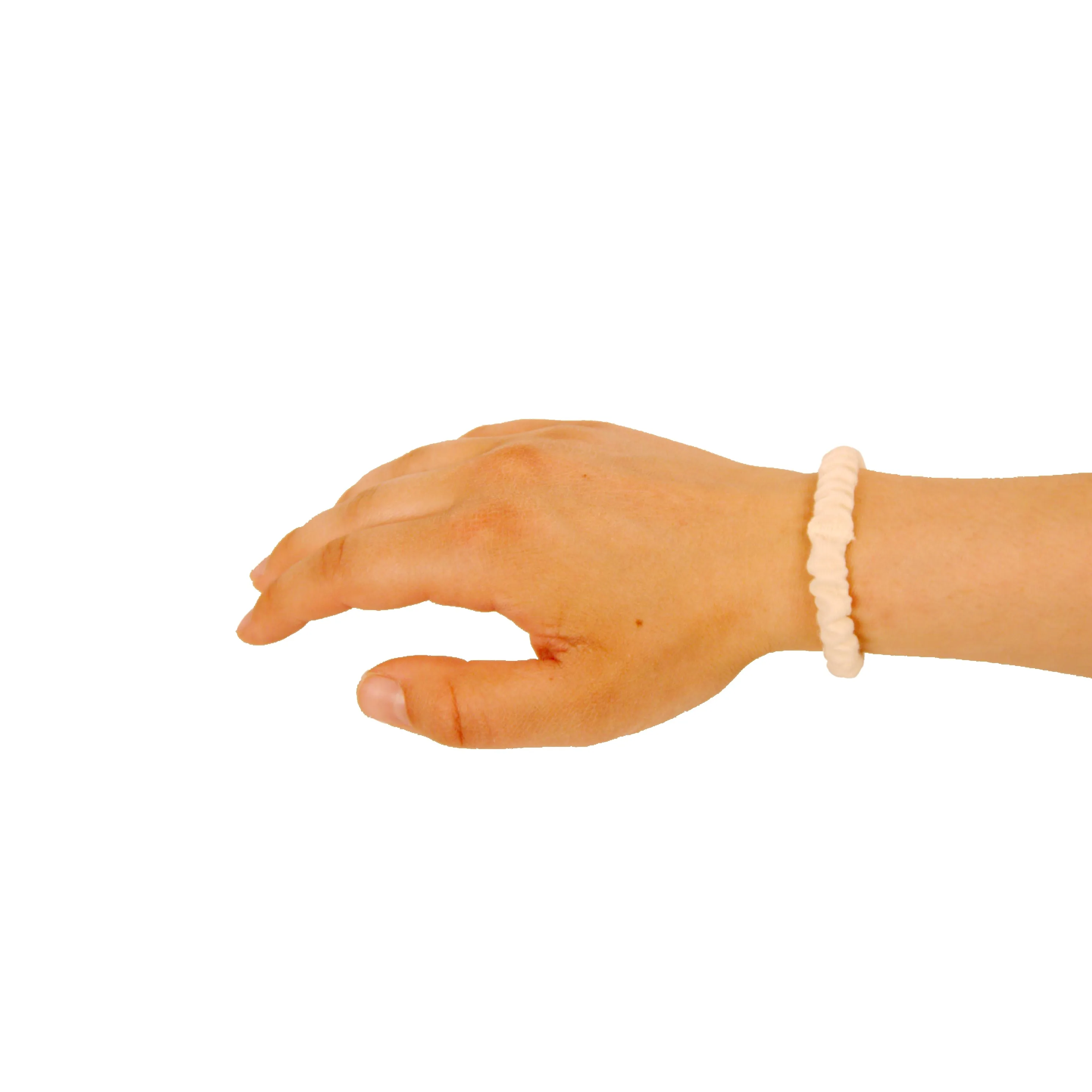 Amelia Beauty, White Skinny Jersey Scrunchies, 2.125in Diameter, Gentle on Hair, Strong Hold, No Snag, No Dents or Creases. 12 Pack