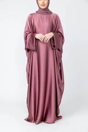 Aria closed batwing abaya - Rose