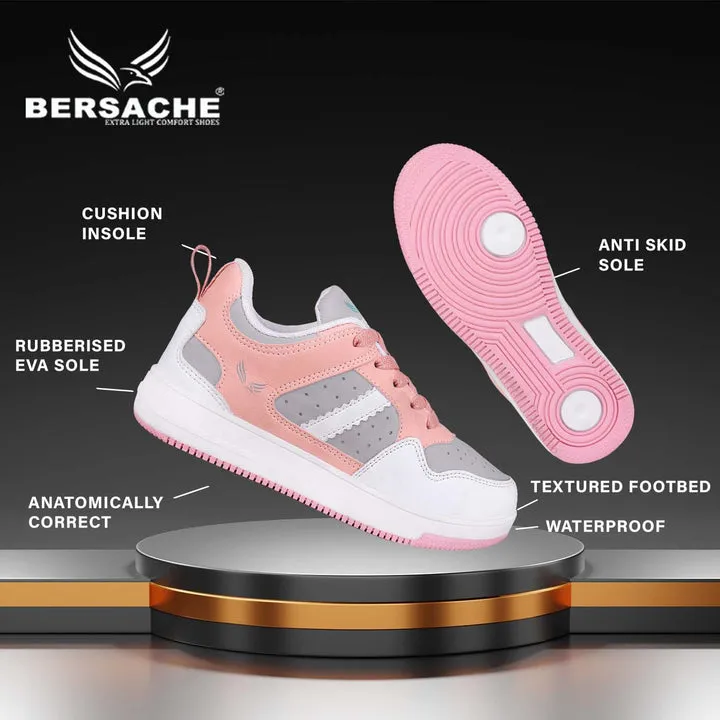 Bersache  Sneaker Loafers Casual with Extra comfort Sneaker for Women Grey-9136