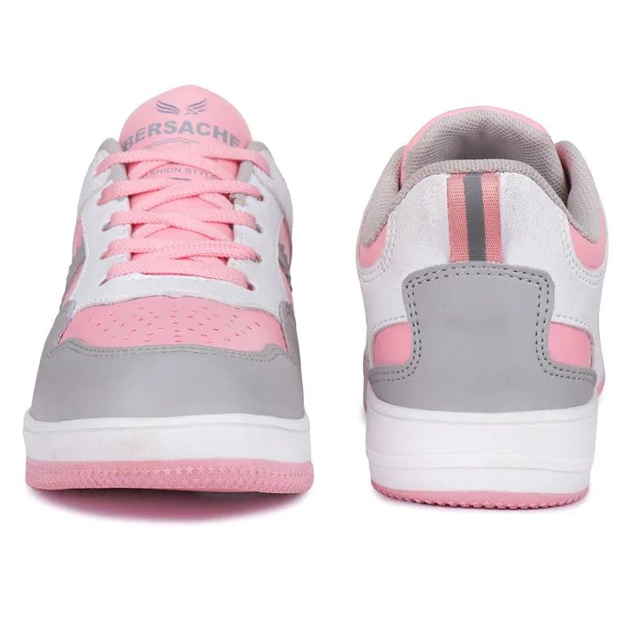 Bersache  Sneaker Loafers Casual with Extra comfort Sneaker for Women Pink-9137