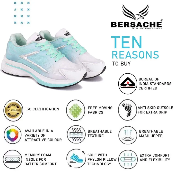 Bersache Sneaker Loafers Casual with Extra comfort Sneaker for Women White-9118