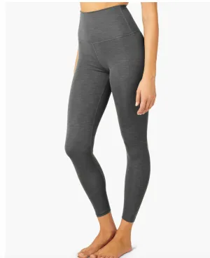 Beyond Yoga Heather Rib High Waist Midi Legging - Charcoal Smoke
