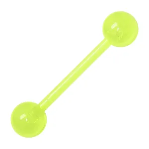 Bioplast Green Glow In The Dark Barbell Tongue Ring
