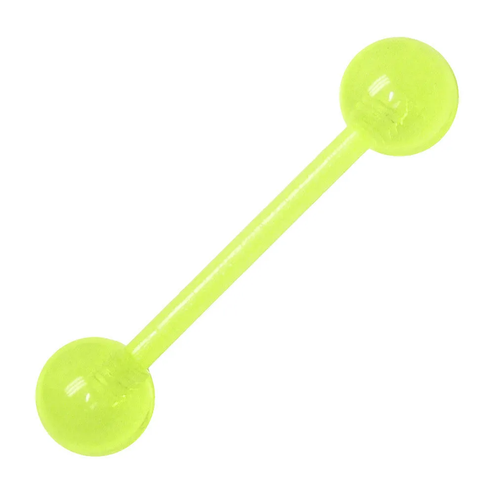 Bioplast Green Glow In The Dark Barbell Tongue Ring