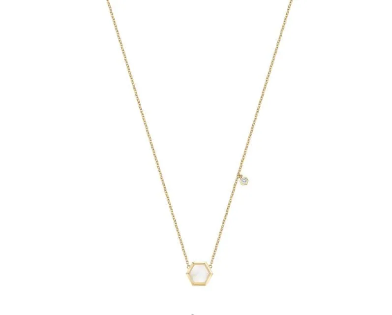 Birks 18K Yellow Gold Bee Chic Mother of Pearl Necklace