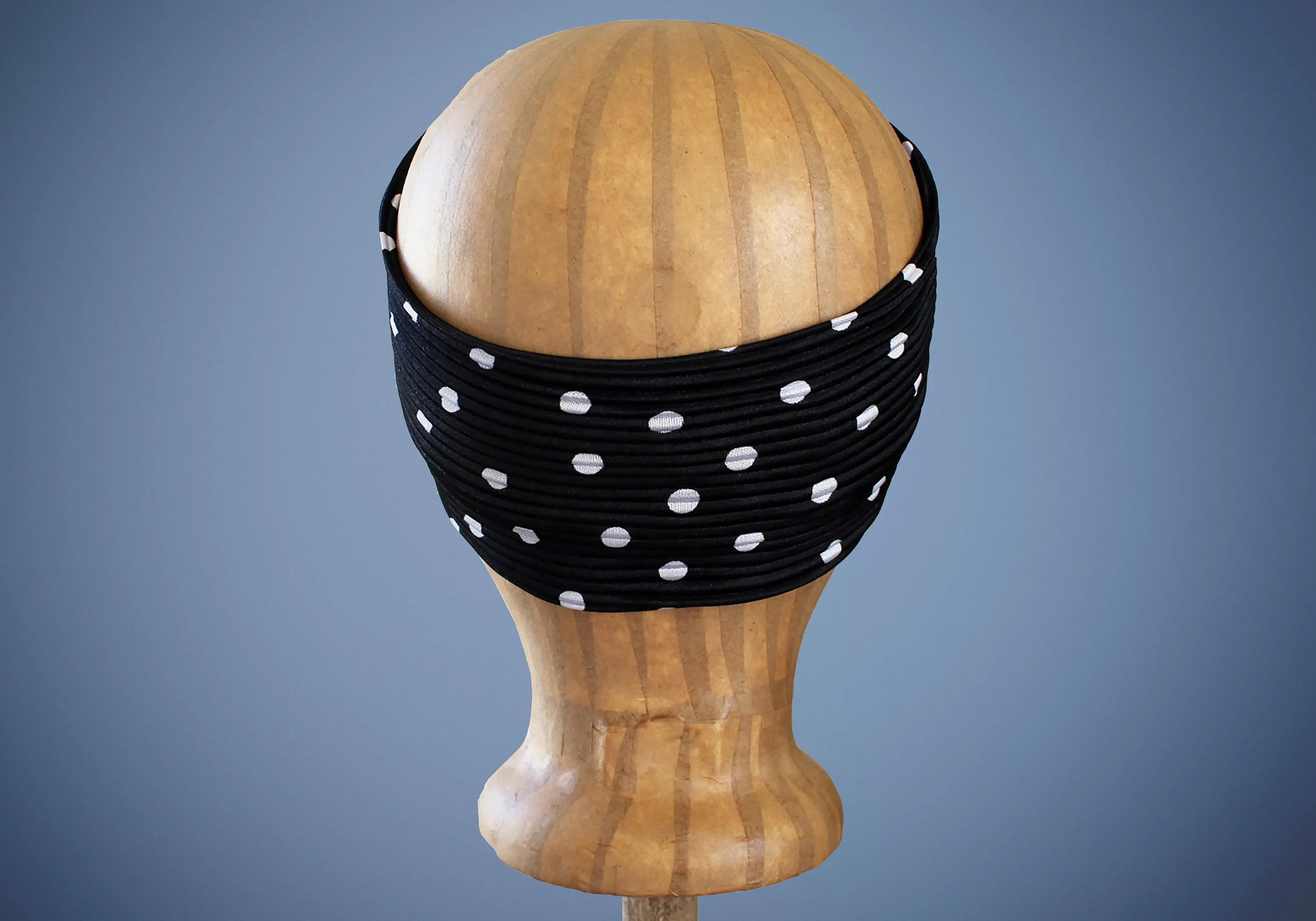 Black and white Polka Dot Turban Headband