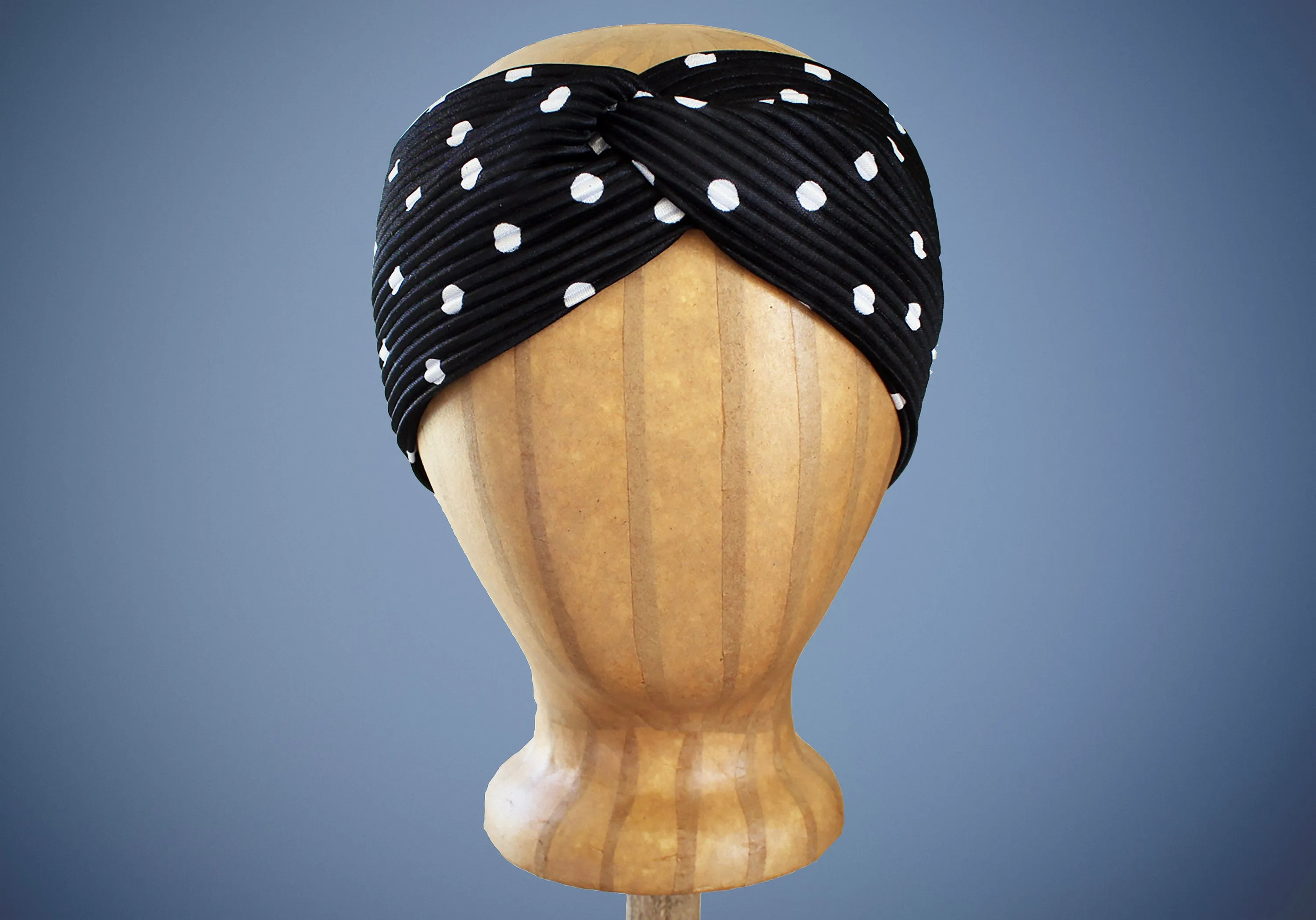 Black and white Polka Dot Turban Headband