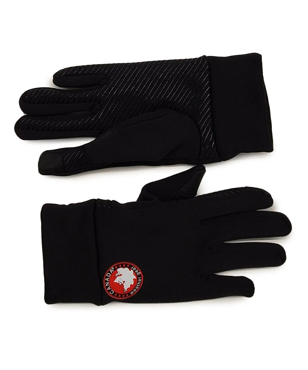 Brand new Unisex Black Comfort-Grip Running Gloves Canada Weather Gear, Comfort-grip tech on the palms helps them hold on to their wares with ease as well. Sz XL!