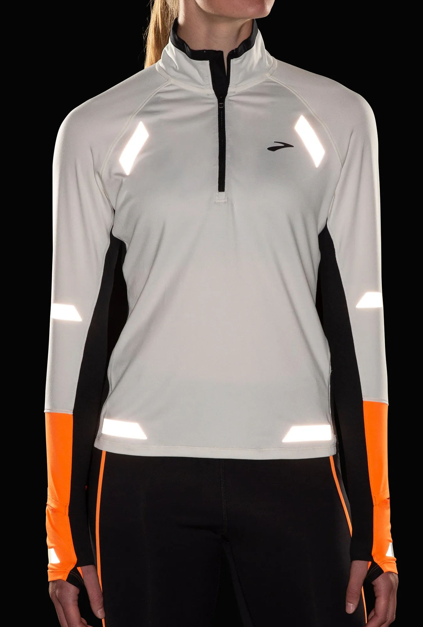 Brooks Run Visible Half Zip Long Sleeve Womens Running Top - Grey