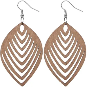 Brown Cutout Leaf Shaped Earrings