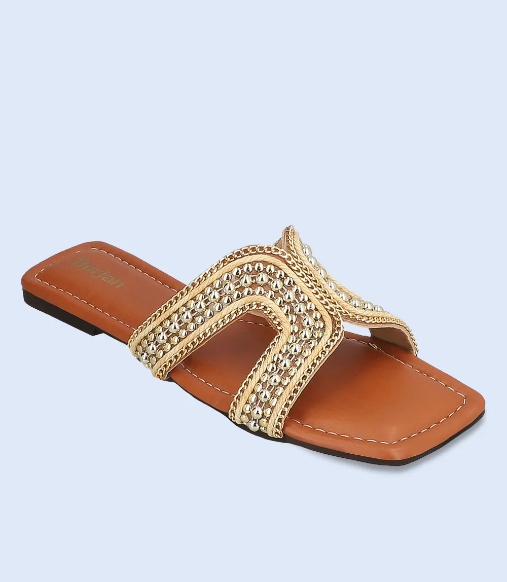 BW10080-TAN-Women Slipper