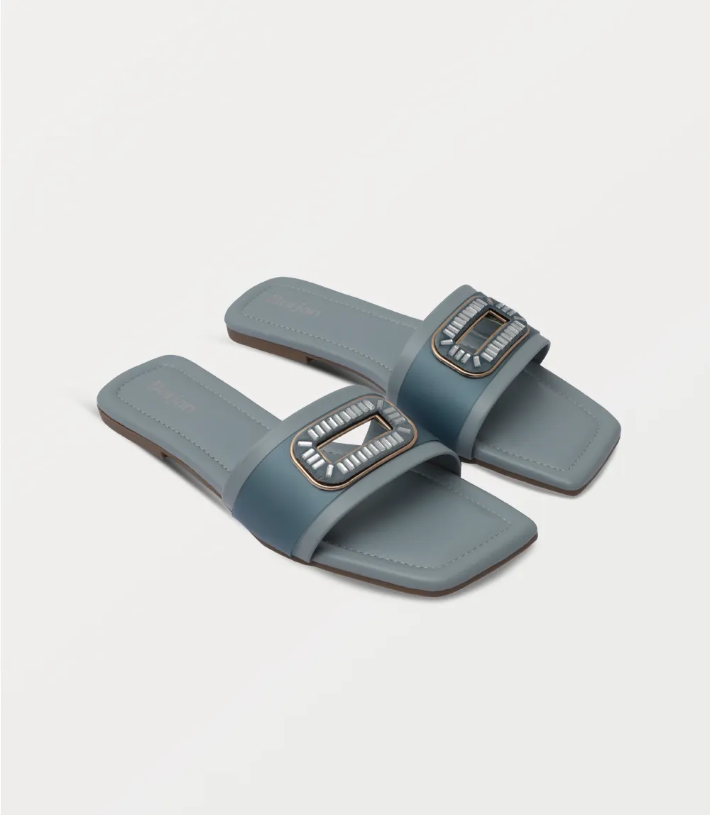 BW10355-BLUE-Women Slipper