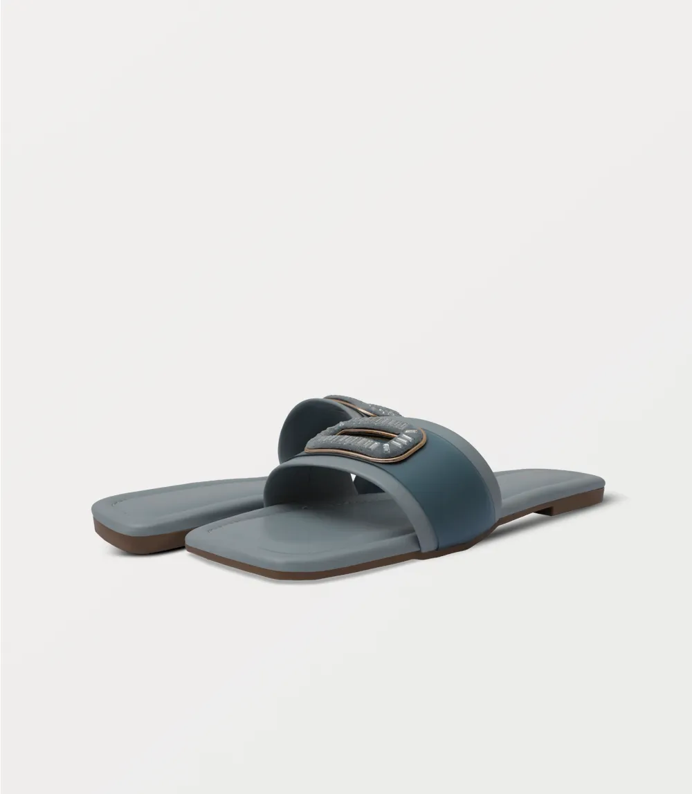BW10355-BLUE-Women Slipper