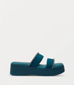 BW10403-TEAL-Women Platform Slipper