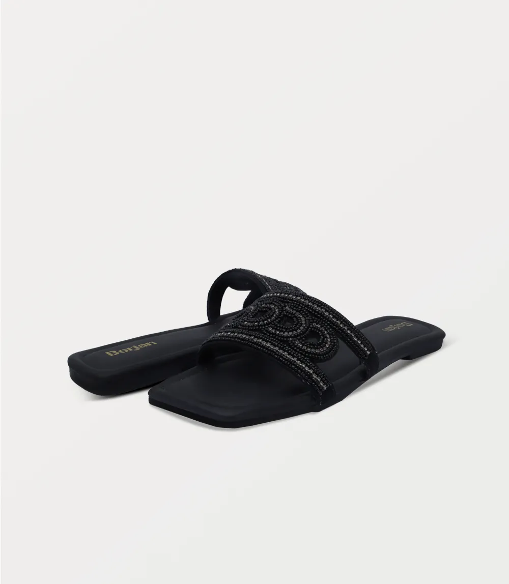 BW10448-BLACK-Women Slipper