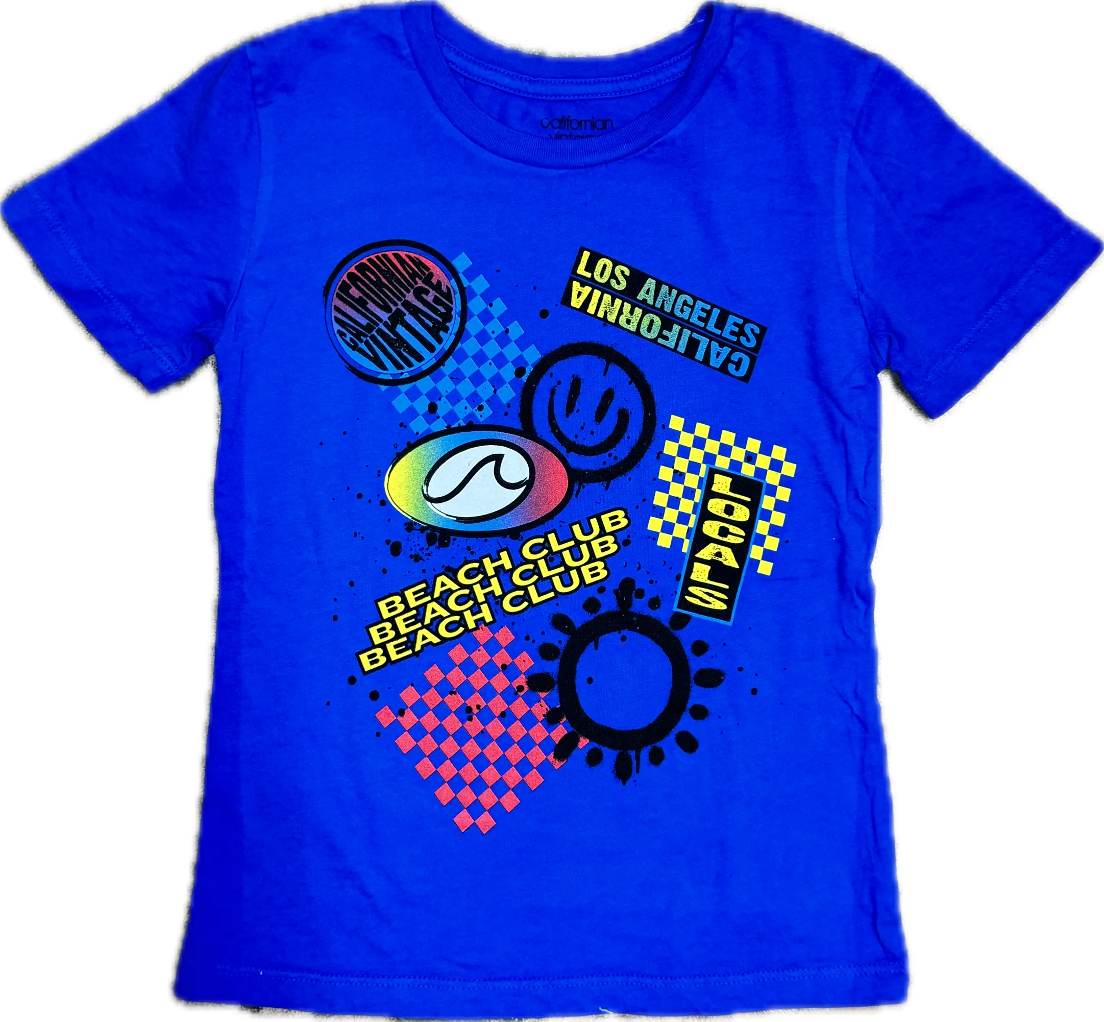 Californian Vintage- Beach Club T-Shirt (Royal Blue)