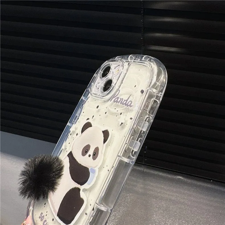 Chic Bunny Panda Plush Tail Silicone iPhone Case