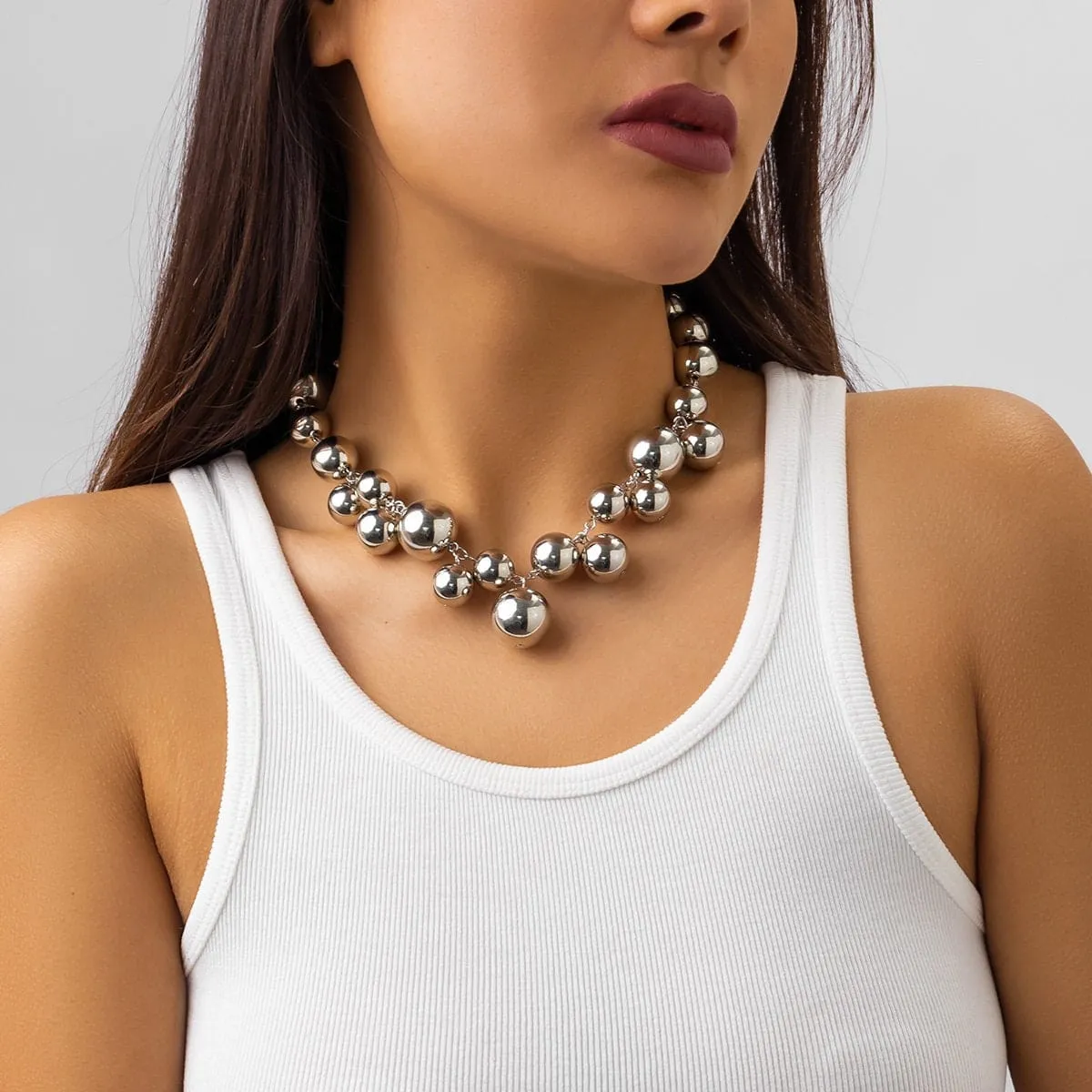 Chic Chunky Ball Chain Choker Necklace