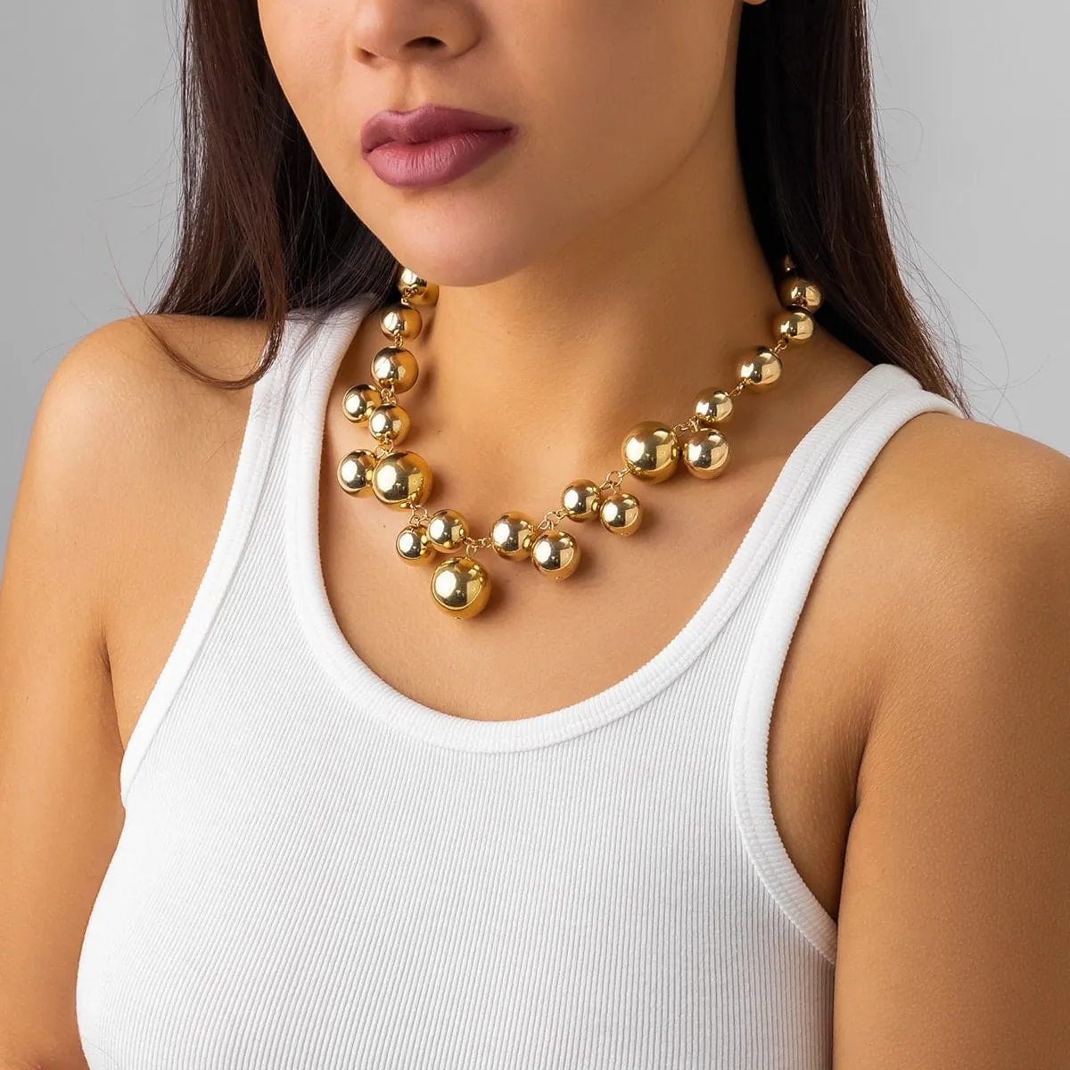 Chic Chunky Ball Chain Choker Necklace