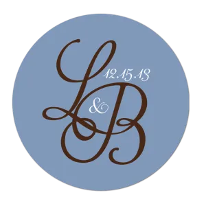 Chic Initial Monogram Personalized Wedding Favor Sticker