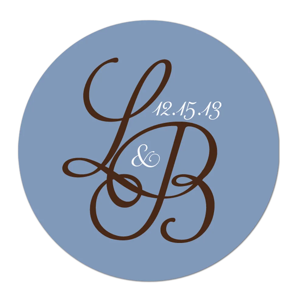 Chic Initial Monogram Personalized Wedding Favor Sticker