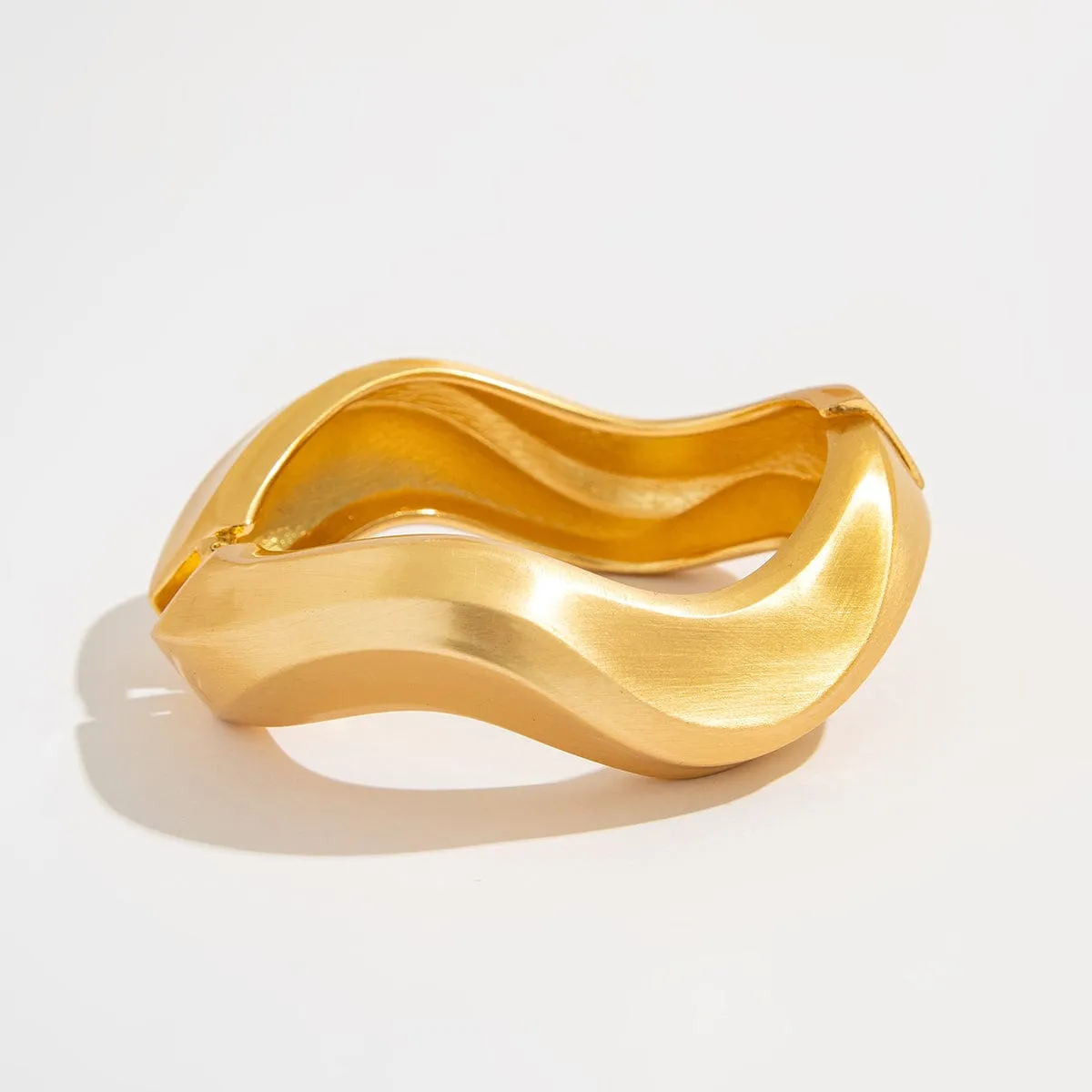 Chic Irregular Curved Frosted Bangle Bracelet