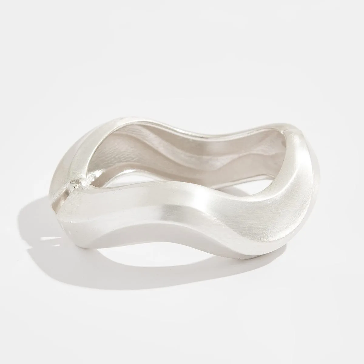 Chic Irregular Curved Frosted Bangle Bracelet