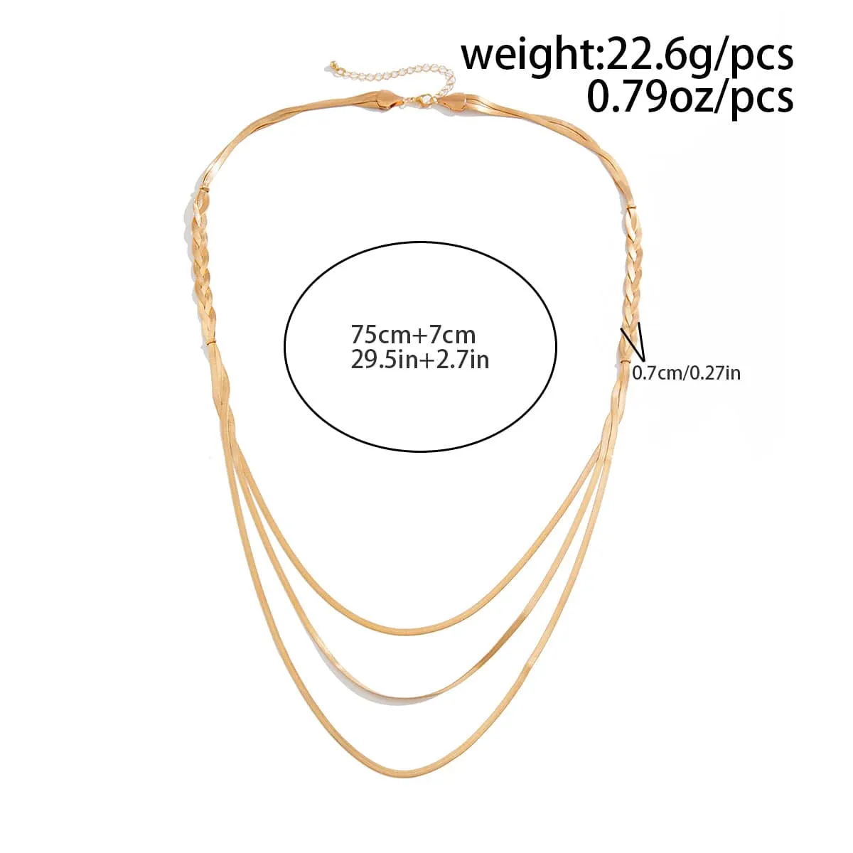 Chic Layered Cross Herringbone Chain Necklace