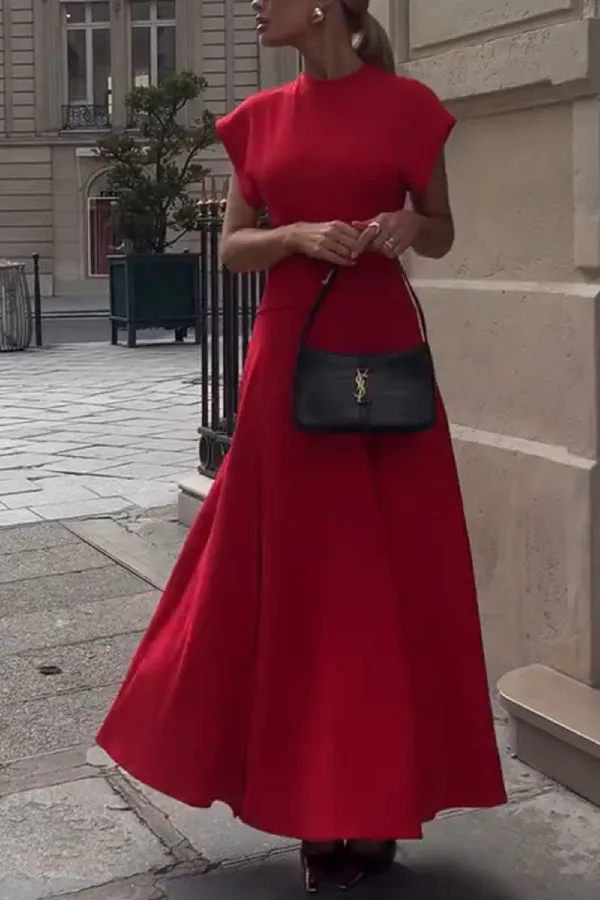 Chic Slim Fit Dress with Flying Sleeves