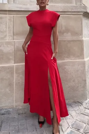 Chic Slim Fit Dress with Flying Sleeves