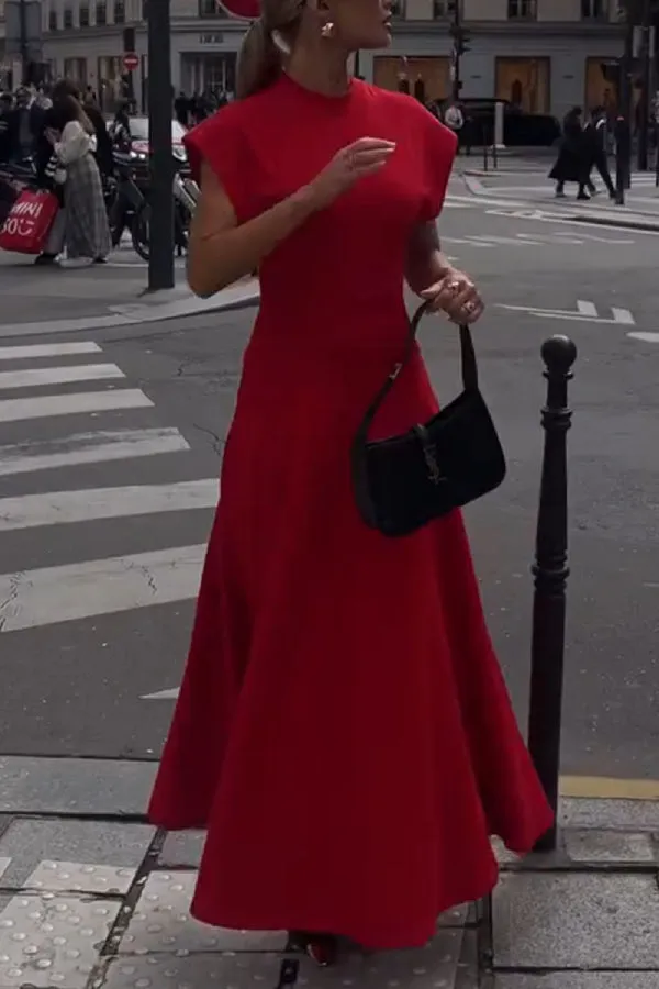 Chic Slim Fit Dress with Flying Sleeves