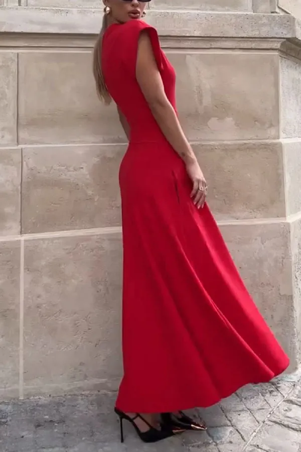 Chic Slim Fit Dress with Flying Sleeves