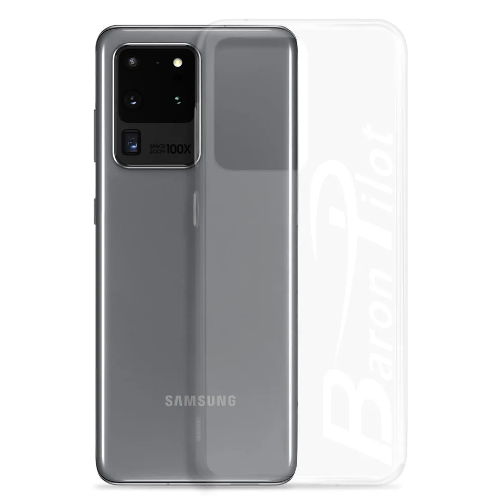 Clear Baron Pilot Samsung (All S20 Versions) Phone Case - White Font
